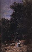 Nicolae Grigorescu In the Woods of  Fontainebleau oil painting